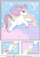 8 x 8 Cute Little Unicorn Scalloped Corner Topper  