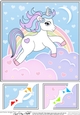 8 x 8 Cute Little Unicorn Scalloped Corner Topper  