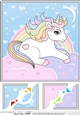 8 x 8 Cute Little Unicorn Scalloped Corner Topper  