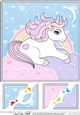 8 x 8 Cute Little Unicorn Scalloped Corner Topper  