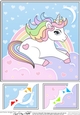 8 x 8 Cute Little Unicorn Scalloped Corner Topper  
