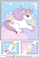 8 x 8 Cute Little Unicorn Scalloped Corner Topper  