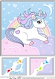 8 x 8 Cute Little Unicorn Scalloped Corner Topper  
