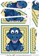 Cute Little Dinosaur Fan Pyramage Topper