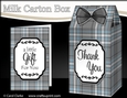 3D Tartan Milk Carton Treat Box Mini Kit