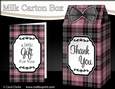 3D Tartan Milk Carton Treat Box Mini Kit
