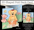 3D Shaped No-Hole Fold Back Card Kit - Flowerpot Friends - Little Golden Labrador Dog Saki