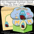 3D Diagonal Rubber Band Pop Up Box Card Kit - Cute Little Dino has an Easter Egg