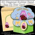 3D Diagonal Rubber Band Pop Up Box Card Kit - Cute Little Dino has an Easter Egg