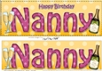 Large DL Happy Birthday NANNY 3D decoupage with Champagne