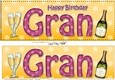 Large DL Happy Birthday GRAN 3D decoupage with Champagne