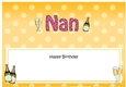 Large DL Happy Birthday NAN insert with Champagne