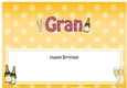 Large DL Happy Birthday GRAN insert with Champagne