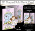3D Shaped No-Hole Fold Back Mini Kit - Country Cottage Girlz Zoe has a Bouquet of Roses