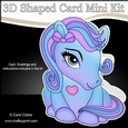 3D Shaped Card Mini Kit - Cute Little Pony Carousel 