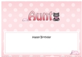 Large DL Happy Birthday AUNT insert with Cute Cat