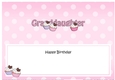 Large DL Happy Birthday GRANDDAUGHTER insert with Cupcakes