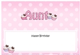 Large DL Happy Birthday AUNT insert with Cupcakes