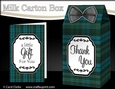 3D Tartan Milk Carton Treat Box Mini Kit