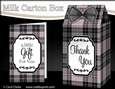 3D Tartan Milk Carton Treat Box Mini Kit