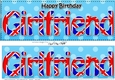 Large DL Happy Birthday GIRLFRIEND 3D decoupage UK Union Jack