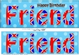 Large DL Happy Birthday FRIEND 3D decoupage UK Union Jack