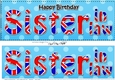 Large DL Happy Birthday SISTER IN LAW 3D decoupage UK Union Jack