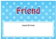 Large DL Happy Birthday FRIEND insert UK Union Jack