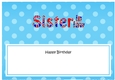 Large DL Happy Birthday SISTER IN LAW insert UK Union Jack