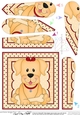 Cute Little Golden Labrador Dog Fan Pyramage Topper
