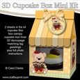 3D Mini Milk Carton Cupcake Treat Box Mini Kit - Cute Little Teddy has a basket of Chocolate Easter Bunnies