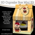3D Mini Milk Carton Cupcake Treat Box Mini Kit - Cute Little Teddy has a basket of Chocolate Easter Bunnies