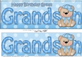 Large DL Happy Birthday GREAT GRANDSON 3D decoupage with Austin Bear