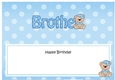 Large DL Happy Birthday BROTHER insert with Austin Bear