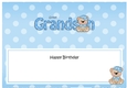 Large DL Happy Birthday GREAT GRANDSON insert with Austin Bear