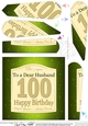 100th Birthday Husband Champagne Label Fan Pyramage Topper