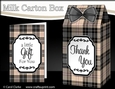 3D Tartan Milk Carton Treat Box Mini Kit