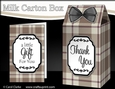 3D Tartan Milk Carton Treat Box Mini Kit