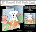 3D Shaped No-Hole Fold Back Card Kit - Flowerpot Friends - Little White Labrador Dog Dash