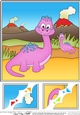 8 x 8 Cute Dinosaur Scalloped Corner Topper  