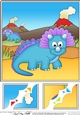 8 x 8 Cute Dinosaur Scalloped Corner Topper  