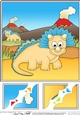 8 x 8 Cute Dinosaur Scalloped Corner Topper  