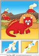 8 x 8 Cute Dinosaur Scalloped Corner Topper  