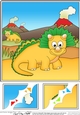 8 x 8 Cute Dinosaur Scalloped Corner Topper  
