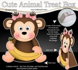 3D Cute Animal Treat Box Gift Set Mini Kit -  Cute Little Monkey Bubbles