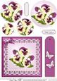 Pansy on Butterfly Lace Quick Card Circle Pyramage Topper