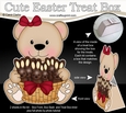 3D Mothers Day Treat Box Mini Kit - Teddy Bear has an Easter Basket of Choc Bunnies