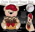 3D Mothers Day Treat Box Mini Kit - Teddy Bear has an Easter Basket of Choc Bunnies