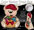 3D Mothers Day Treat Box Mini Kit - Teddy Bear has a Basket of Easter Eggs