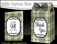 3D Tartan Milk Carton Treat Box Mini Kit